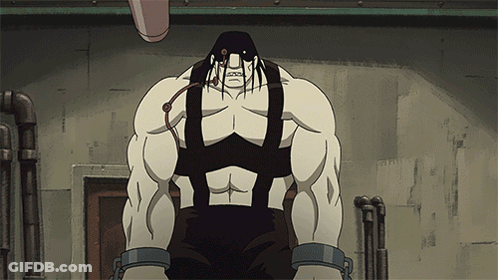 A Cartoon Drawing Of A Muscular Man Standing In Front Of A Pipe GIF