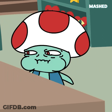 A Cartoon Drawing Of A Mushroom With The Word Mashed Above It GIF