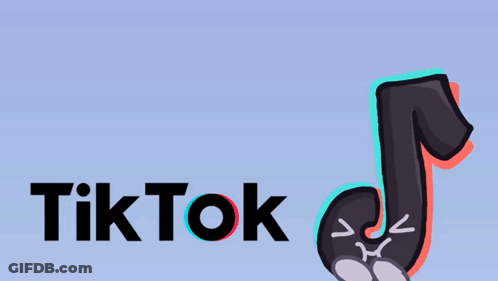 A Cartoon Drawing Of A Music Note With A Face And The Words Tiktok Behind It GIF