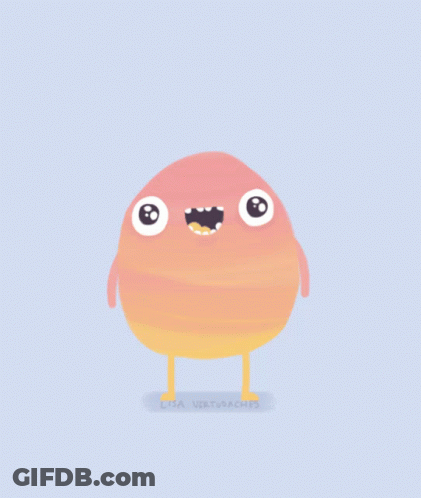 A Cartoon Drawing Of A Peach With A Smile On Its Face And The Words Virtuaarts Below It GIF