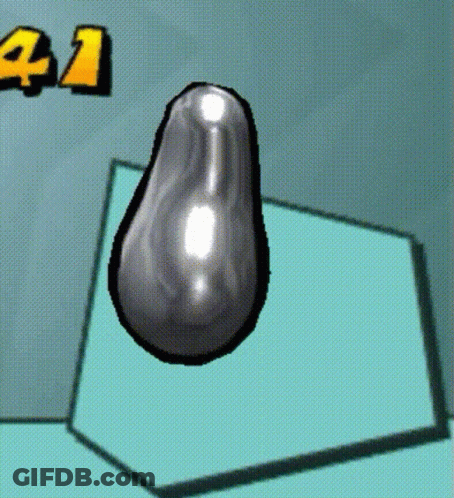 A Cartoon Drawing Of A Pear With The Number 41 On The Bottom GIF