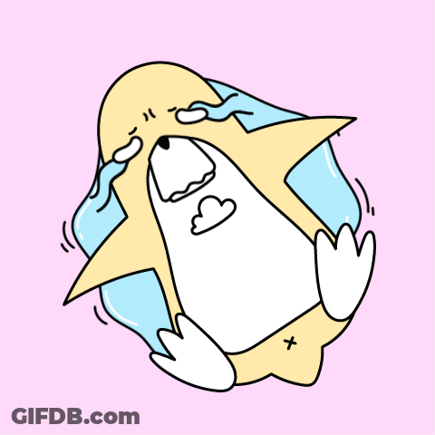 A Cartoon Drawing Of A Penguin Crying In A Puddle GIF