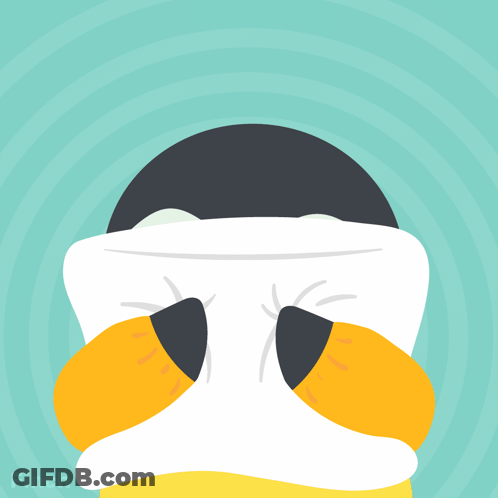 A Cartoon Drawing Of A Penguin With The Word Arghhhh Above It GIF