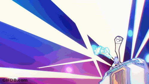 A Cartoon Drawing Of A Person Holding A Fist Up In The Air GIF