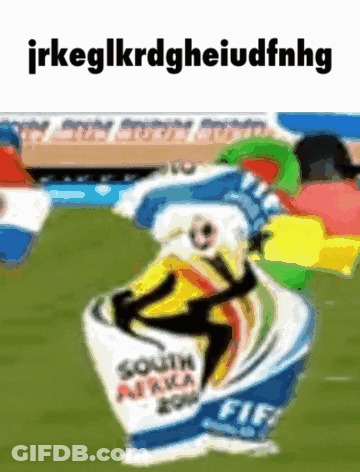 A Cartoon Drawing Of A Person Holding A Flag That Says South Africa 2010 GIF