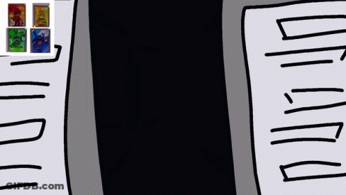 A Cartoon Drawing Of A Person Holding A Piece Of Paper That Says ' A ' On It GIF