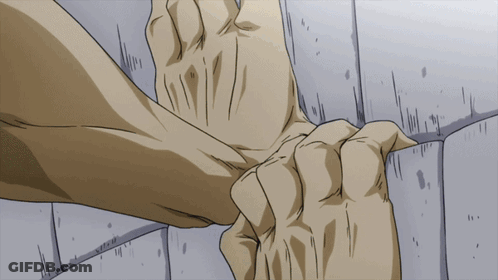 A Cartoon Drawing Of A Person Holding Another Person 'S Hands GIF