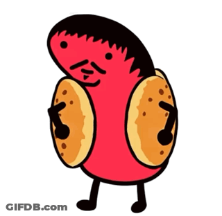 A Cartoon Drawing Of A Person Holding Two Pancakes In Front Of Their Face GIF