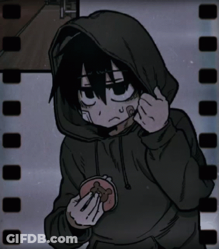 A Cartoon Drawing Of A Person In A Hoodie GIF