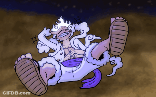 A Cartoon Drawing Of A Person Laying On The Ground With A Purple Scarf Around Their Waist GIF