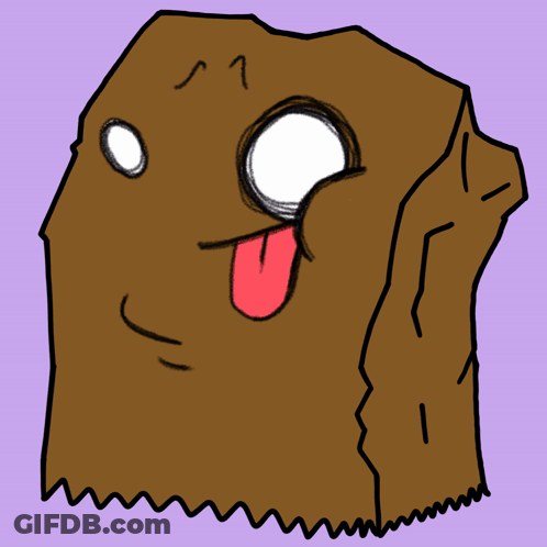 A Cartoon Drawing Of A Person Putting A Note On A Rock That Says Noted GIF