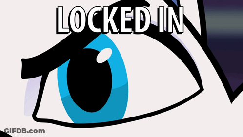 A Cartoon Drawing Of A Person 'S Face With The Words Locked In Below It GIF