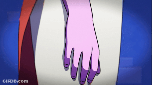 A Cartoon Drawing Of A Person 'S Hand Holding Another Person 'S Hand GIF