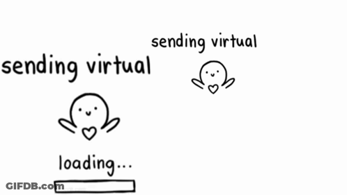 A Cartoon Drawing Of A Person Sending Virtual And Loading GIF