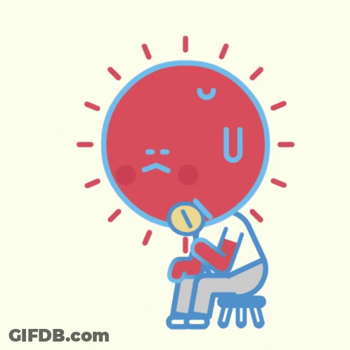 A Cartoon Drawing Of A Person Sitting On A Stool Looking At A Clock GIF
