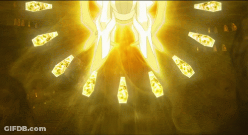 A Cartoon Drawing Of A Person Surrounded By Glowing Bottles GIF