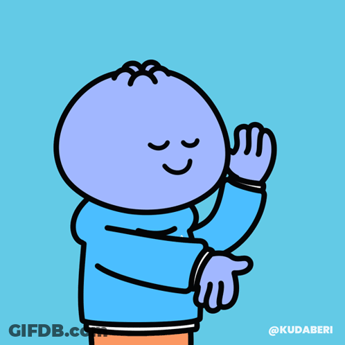 A Cartoon Drawing Of A Person Wearing A Blue Jacket With A Triangle On It GIF