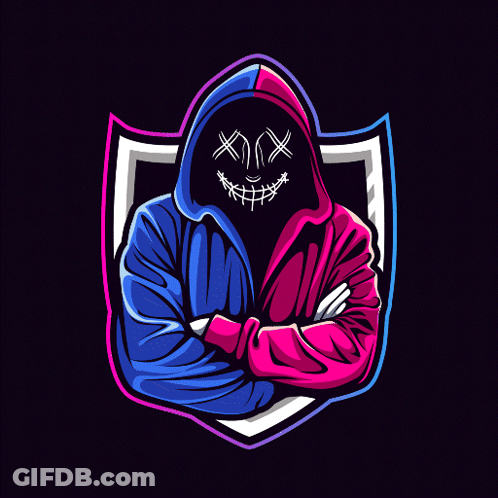 A Cartoon Drawing Of A Person Wearing A Hoodie And A Mask GIF