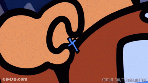A Cartoon Drawing Of A Person With A Cross In Their Ear And Youtube.com/terminalworkface At The Bottom GIF