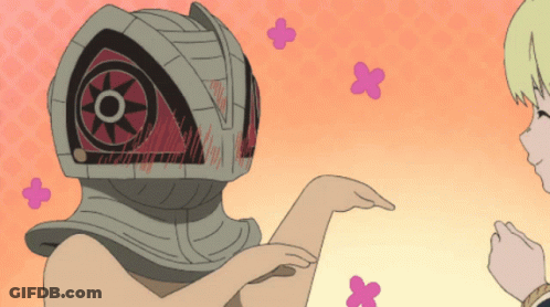 A Cartoon Drawing Of A Person With A Helmet On GIF