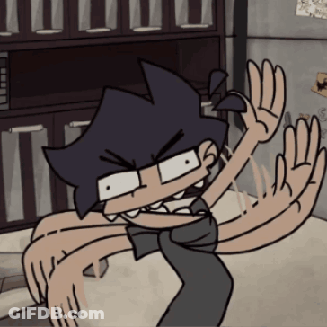 A Cartoon Drawing Of A Person With A Very Angry Expression On Their Face GIF