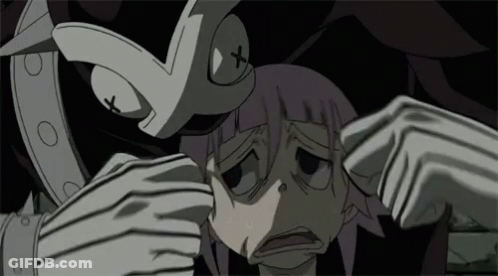 A Cartoon Drawing Of A Person With A X On Their Head GIF