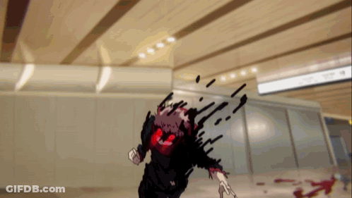 A Cartoon Drawing Of A Person With Blood Coming Out Of Their Mouth GIF