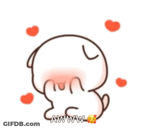 A Cartoon Drawing Of A Person With Hearts Around Them And The Words Awww On The Bottom GIF