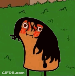 A Cartoon Drawing Of A Person With Long Hair GIF
