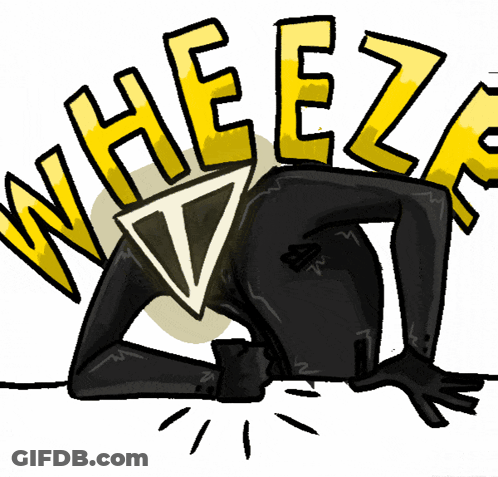 A Cartoon Drawing Of A Person With The Word Wheeze Written On It GIF