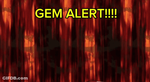 A Cartoon Drawing Of A Person With The Words " Gem Alert " Above Them GIF