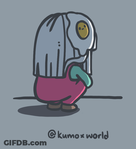 A Cartoon Drawing Of A Person With The Words Kumo X World Written Below It GIF
