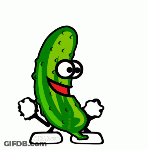 A Cartoon Drawing Of A Pickle With Arms And Legs And The Website Whak.com GIF