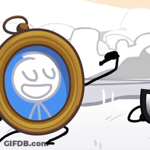 A Cartoon Drawing Of A Picture Frame With A Stick Figure Inside GIF