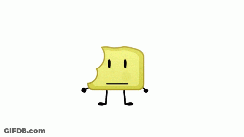A Cartoon Drawing Of A Piece Of Cheese With A Bite Taken Out Of It GIF