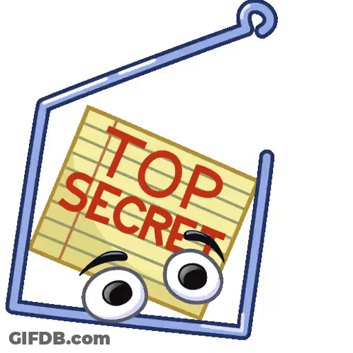 A Cartoon Drawing Of A Piece Of Paper That Says " Top Secret " GIF
