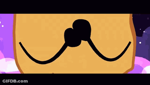 A Cartoon Drawing Of A Piece Of Toast With An Angry Face And A Mustache GIF