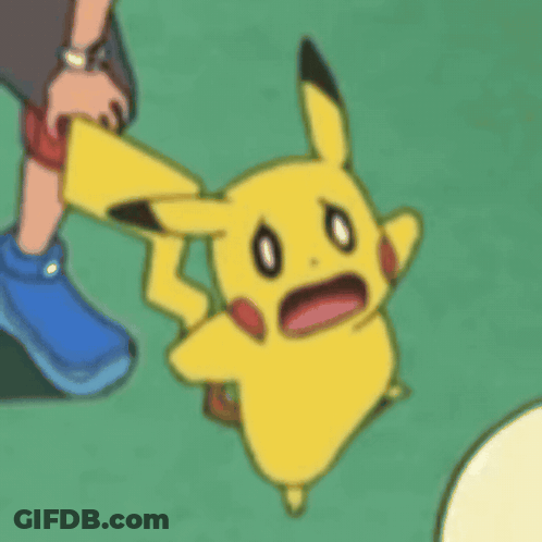 A Cartoon Drawing Of A Pikachu With The Words Whyyy On The Bottom GIF