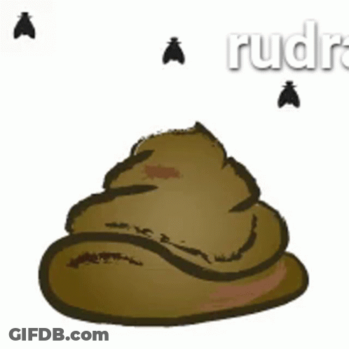 A Cartoon Drawing Of A Pile Of Poop With A Fly Flying Around It .. GIF