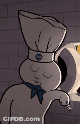 A Cartoon Drawing Of A Pillsbury Bunny With His Eyes Closed GIF