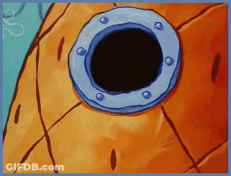 A Cartoon Drawing Of A Pineapple With A Hole In The Middle GIF