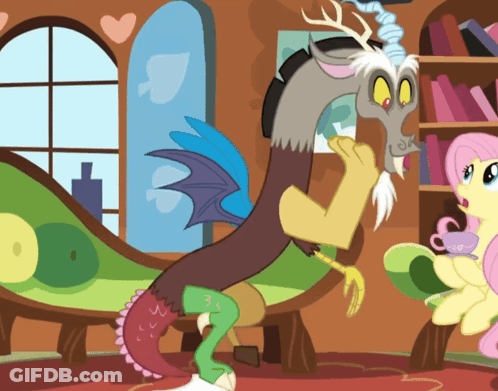 A Cartoon Drawing Of A Pony And A Dragon With The Number 3 On The Tail GIF