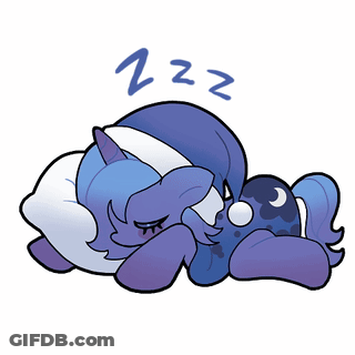 A Cartoon Drawing Of A Pony Sleeping With The Letters Zzz Above GIF