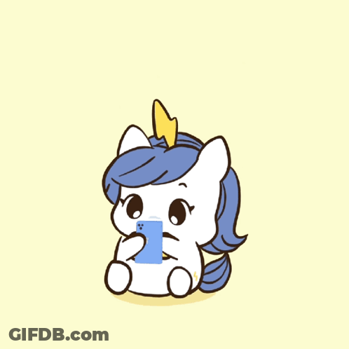 A Cartoon Drawing Of A Pony With A Speech Bubble Above Its Head GIF