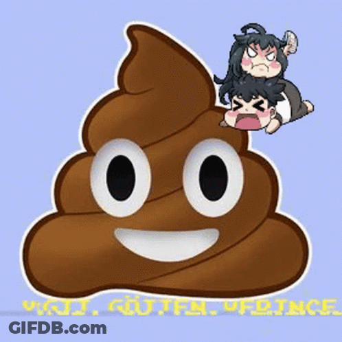 A Cartoon Drawing Of A Poop With A Smiley Face GIF