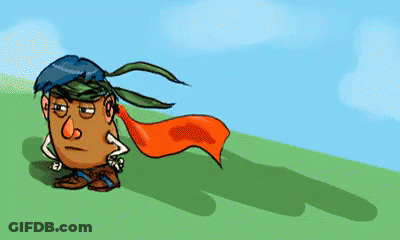 A Cartoon Drawing Of A Potato With A Scarf Around His Head GIF