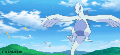 A Cartoon Drawing Of A Purple And White Dragon With Wings Spread GIF