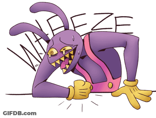 A Cartoon Drawing Of A Purple Bunny With The Word Eze Written On It GIF