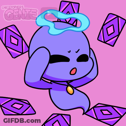 A Cartoon Drawing Of A Purple Ghost By Christopher 'S Gene GIF