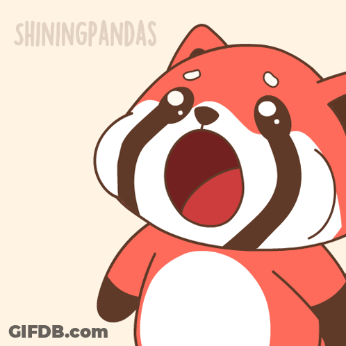 A Cartoon Drawing Of A Raccoon Eating Hot Dogs With The Words Shiningpandas Written On The Bottom GIF